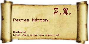 Petres Márton névjegykártya
